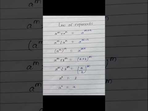 LAWS OF EXPONENTS.Maths