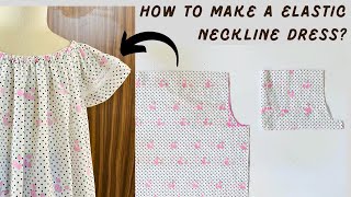 DIY/Elastic Neckline a Dress/Sewing is so easy for beginners/size 6y.