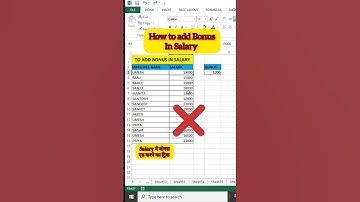 Salary में Bonus को add कैसे करें| #bonus #salary #excel #tips #short #shorts #viral #youtube
