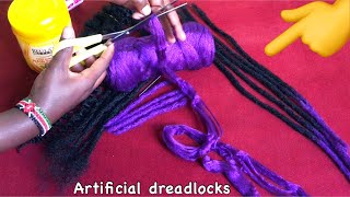 How to make neat Ombre Artificial dreadlocks Every Step | Brazilian#yarn @JANEILHAIRCOLLECTION