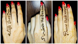 Small Quote Mehndi Design For Girls | Tattoo Mehndi for Valentine's ❤️ Day