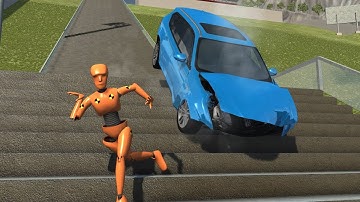 Crash Test Dummy: Staircase Crashes | BeamNG.drive