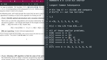 [Walkthrough] Homework 8: Fun with Dynamic Programming
