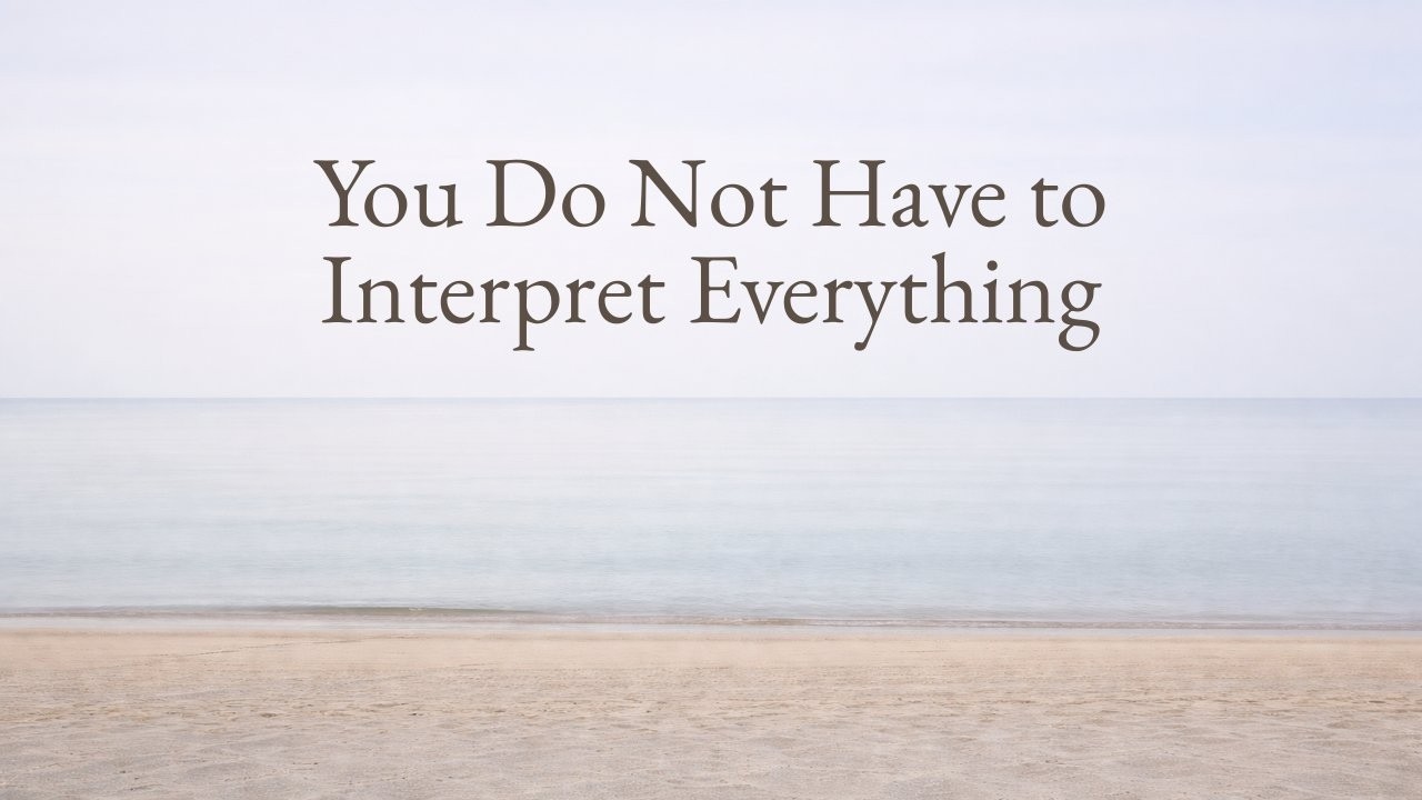 190 You Do Not Have to Interpret Everything