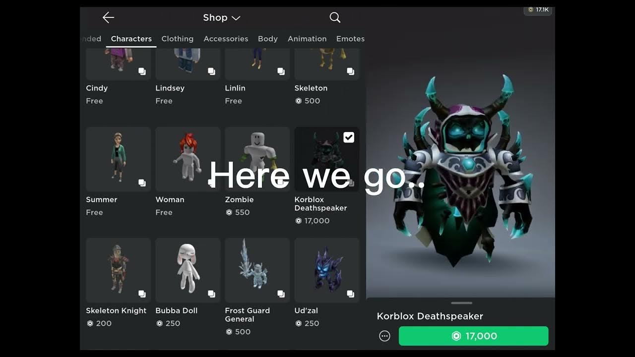 Buying korblox deathspeaker! (17k Robux) YouTube