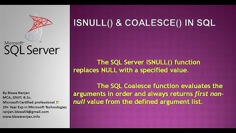 ISNULL() & Coalesce() functions in SQL