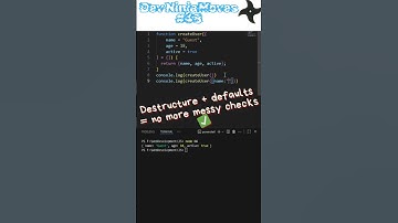 ⚡ Smarter Defaults with Object Destructuring | Dev Ninja Movies 48 #shorts #coding #javascripttips