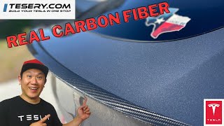 Tesla Model Y Carbon Fiber Spoiler Install - Tesery.com