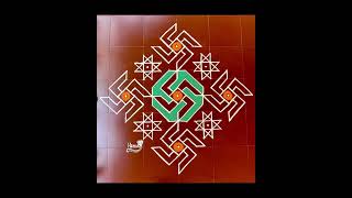 Dotline kolam : Swastik Kolam