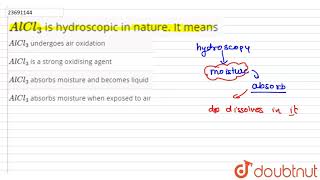 Alcl3 Is Hydroscopic In Nature. It Means