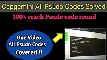 Capgemini Real Psudo Codes solved completely / solving psudo codes asked in capgemini#capgemini