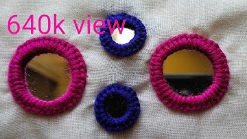 Part -1.Easy to learn mirrorwork design. Circle mirror work tutorial. Hand embroidery mirrorwork.