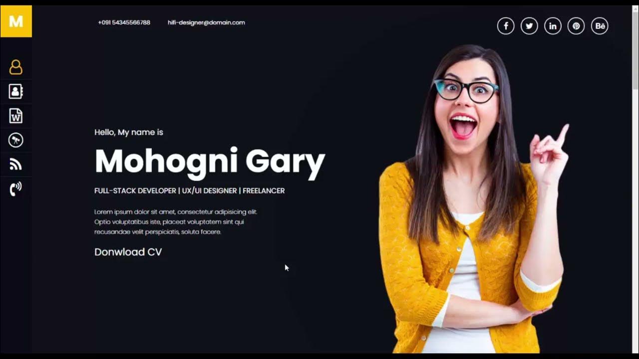 Make a Responsive Portfolio Website JavaScript HTML CSS| 1. About me ...