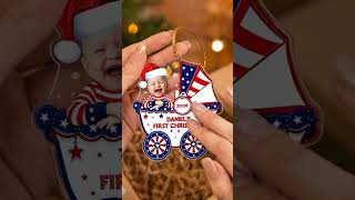 Personalized 'Baby's First Christmas Wagon Photo' Acrylic Ornament - Custom Gift for Baby, Newborn Personalized 'Baby's First Christmas Wagon Photo' Acrylic Ornament - Custom Gift for Baby, Newborn
