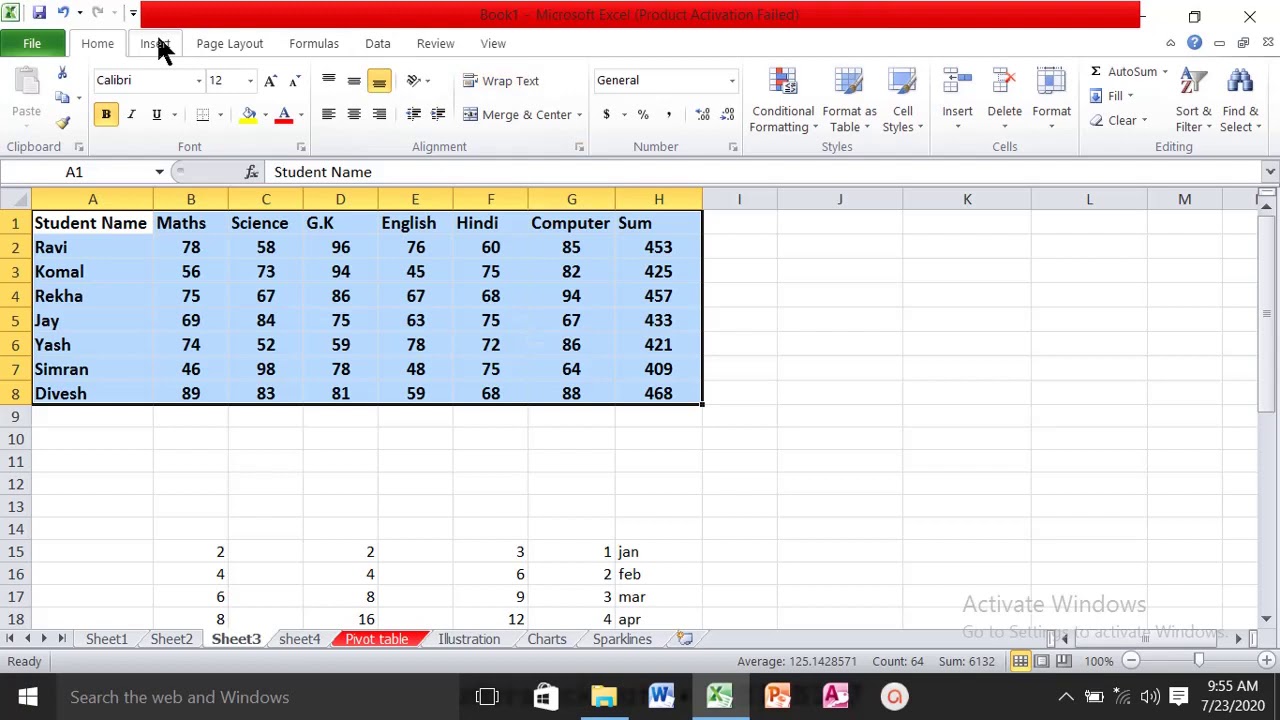 Ms Excel Home Tab Class 3 Editing Group YouTube