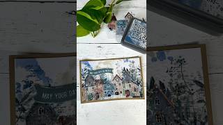 Making inky snow for a winter wonderland Christmas card