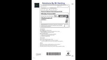 Edexcel - iGCSE - Mathematics B - June 2024 - Paper 2 - Solutions By Mr Harding