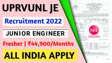 UPRVUNL JE Recruitment 2022 | Junior Engineer Vacancy 2022 | Fresher | ₹44,900 PM | @KKSINDIAN