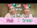 🍬Dying My Hair Pink & Mint Green! 🍬SPLIT HAIR DYE | Katie Sulls x