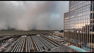 Snow Squall Moves over Hudson Yards, New York City