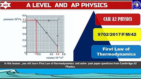 CAIE A Level Physics (9702)Paper 42 Solution -2017 February  March 42 -First Law of Thermodynamics
