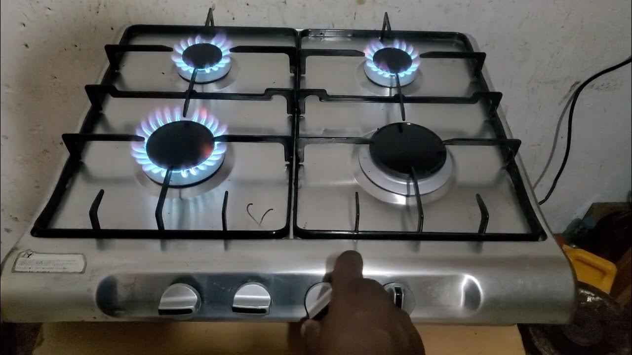 4 Burners Gas cooker with automatic ignition. YouTube