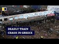 Fiery railway crash in central Greece kills at least 32, injures dozens