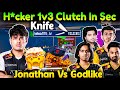 Team Jonathan vs GodLike🥶 Knife🔪 Pure 1v3 Clutch In Seconds🚨 Back To Back Squad Wipes😲