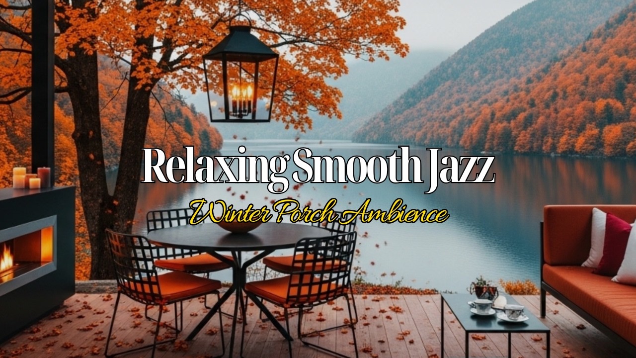 Smooth Winter Jazz Café ❄️ 1 Hours Relaxing Study Music & Cozy Fireplace Ambience
