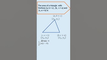 The area of a triangle with vertices (a, b + c) , (b, c + a) and (c, a + b) is#shorts #mcq
