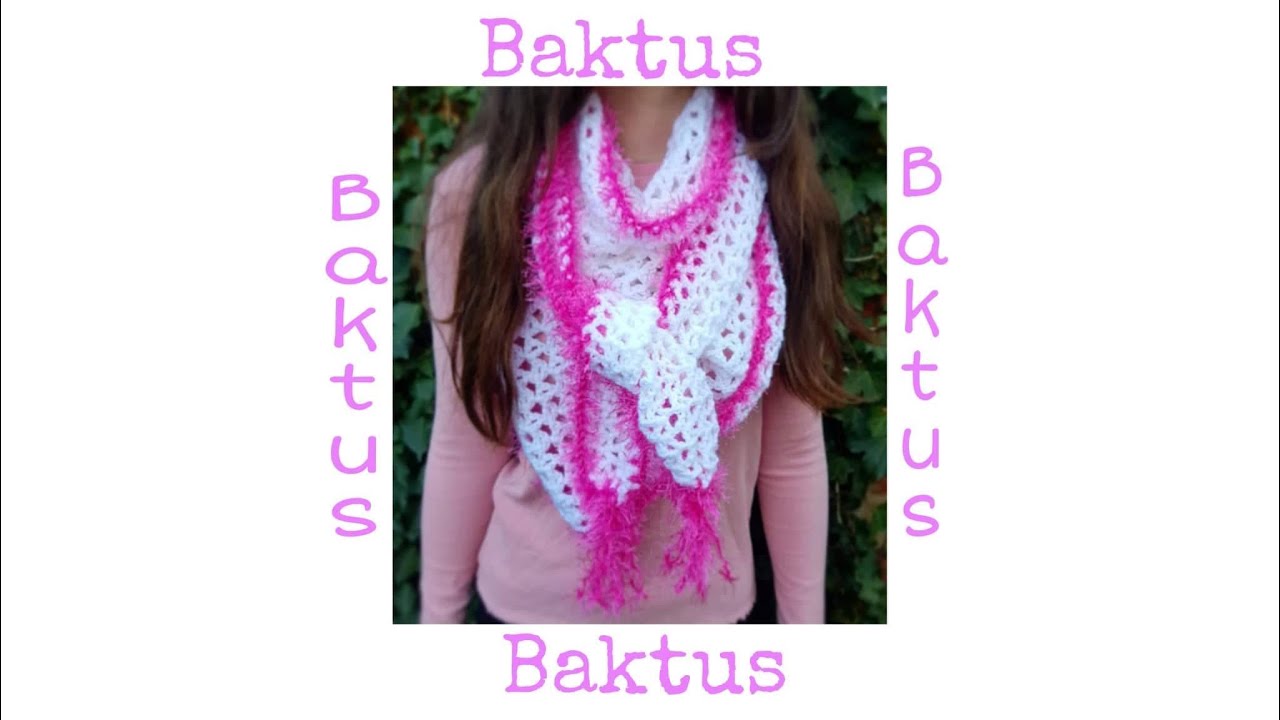 TUTORIAL:Baktus/Sciarpa/Scialle/Stola,realizzato ad uncinetto/Uncinetto facile per principianti!