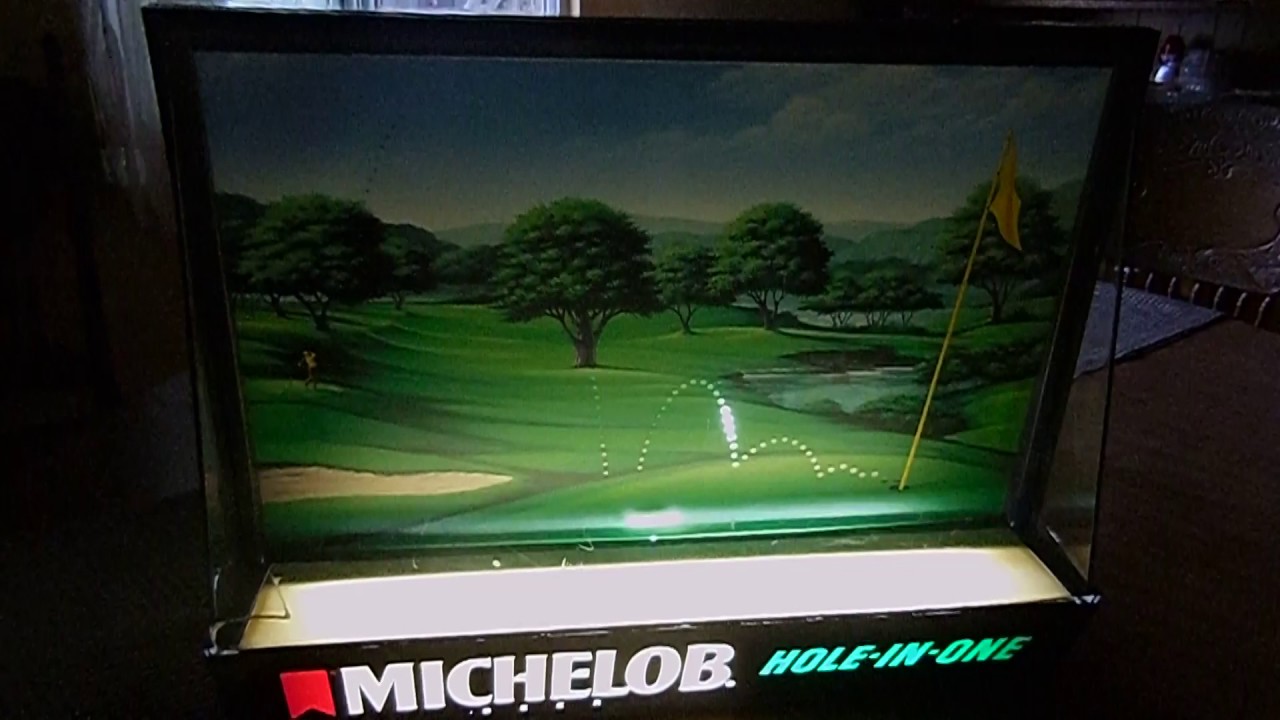 Vintage MICHELOB Animated Electric Light Sign "HOLE-IN-ONE", 1992