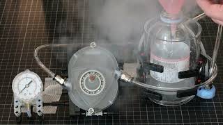 Wankel Rotary Engine Powered by Liquid Nitrogen / 3D print / LEGO pneumatic pressure gauge