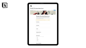 Product Purchase Order Form | How to track product purchase orders in @Notion