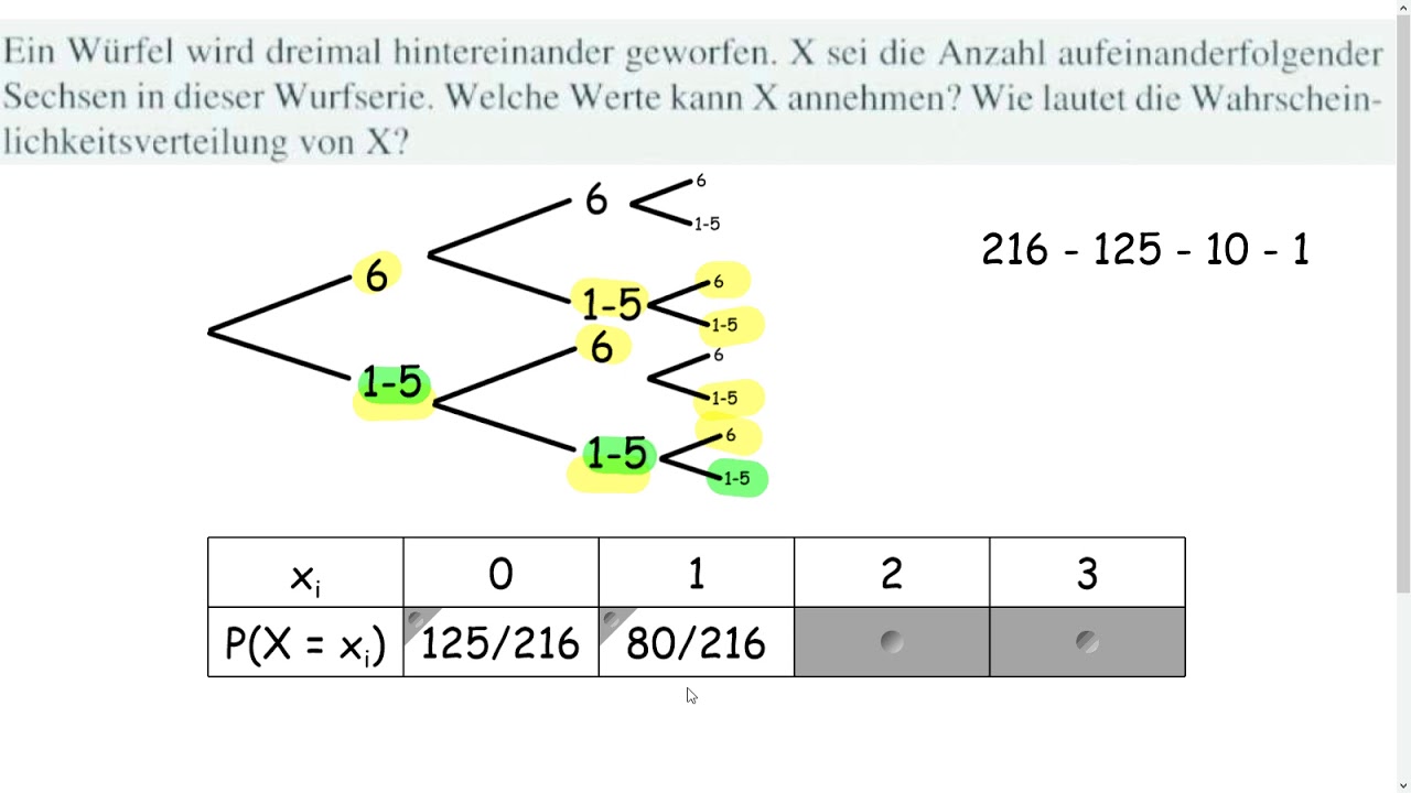 C1 Ich kann komplizierte Wahrscheinlichkeitsverteilungen angeben - YouTube