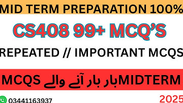 CS408 Most Important MCQs | Repeated Midterm Questions 2025 | HCI Exam Preparation | BY SIR SHARJEEL