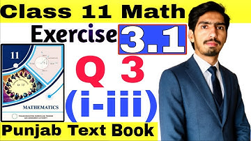 “Exercise 3.1 | 11th Class Maths | Chapter 3 | Q3 (i-iii) – Domain & Range, Graph, Max-Min, Vertex”