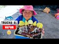 preparando trucha al vapor | la tía Lucinda y su comida regional - tvnay