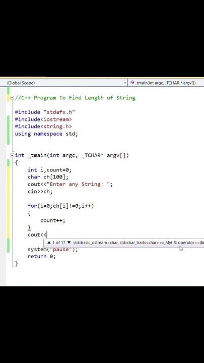 C++ Program to Find Length of String without using strlen() #cppcode# ...