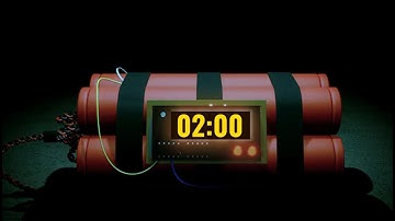 2 Minute Bomb Countdown Timer with Background Warning Alarm | Scary Explosion Timer & Challenge
