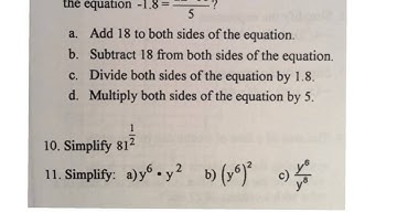 Midterm Review part 1 algebra 1