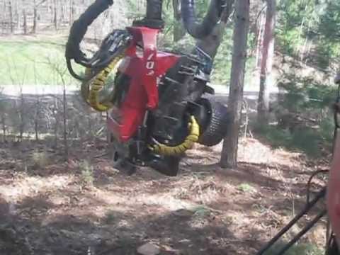 Inside the cab of the Valmet 911.4 Logging Processor.AVI