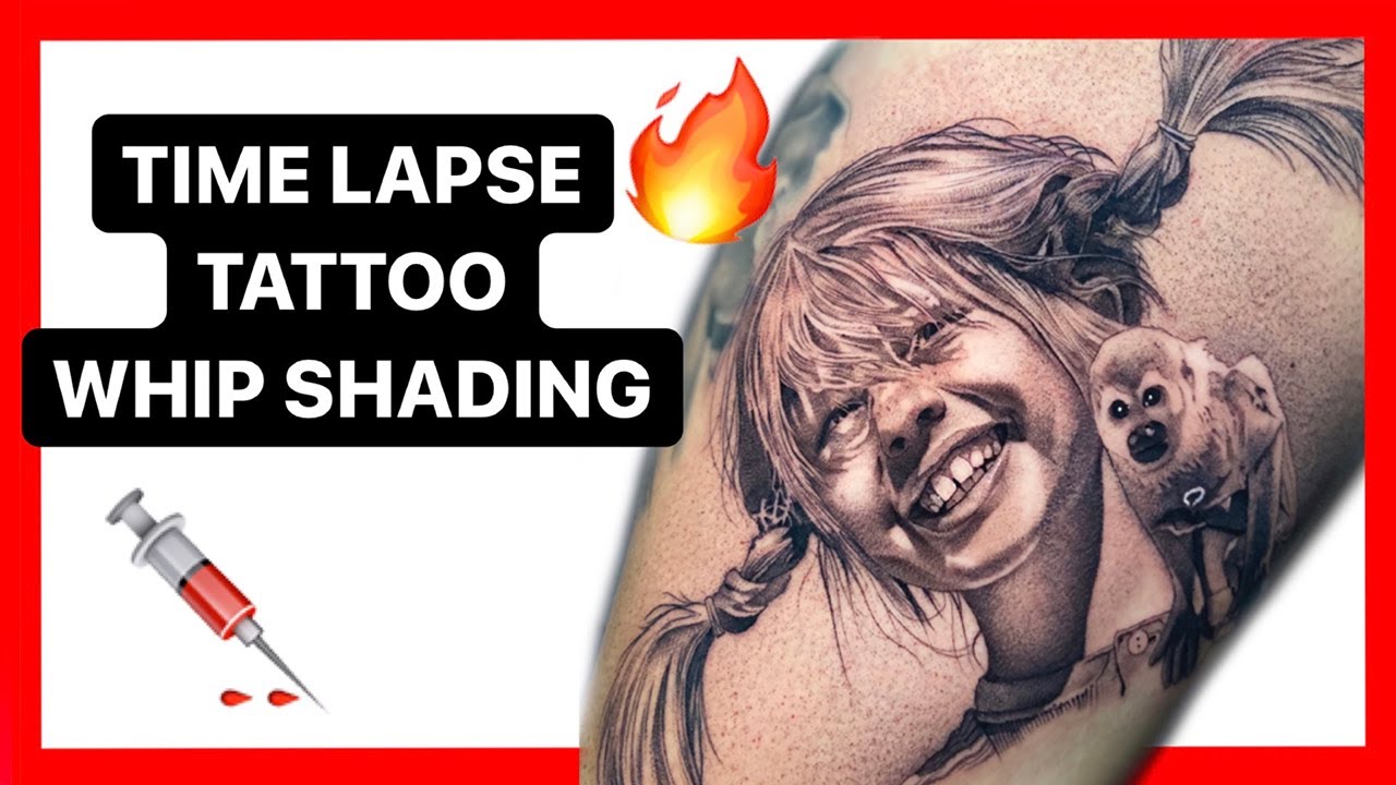 Time lapse TATTOO whip shading (PUNTILLISMO DE ARRASTRE)