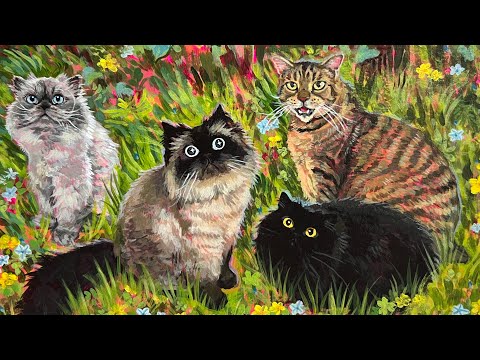 how to paint a cat with acrylics - 7 step tutorial!