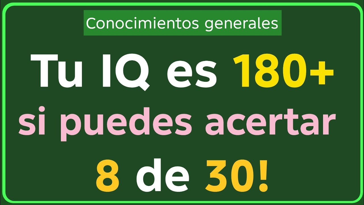 😱 ¡Pon a Prueba Tu IQ: Solo 1 de Cada 10 Puede Acertar 4 de 30! 🧠
