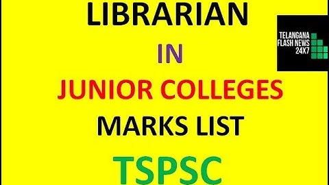 LIBRARIAN IN JUNIOR COLLEGES MARKS LIST | TSPSC RESULTS |