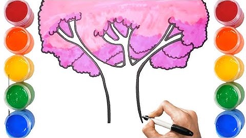 How to draw a cherry blossom spring tree 🌸 | easy drawing step by step
