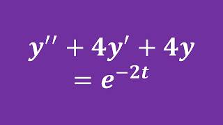【詳細解題動畫】提要041：Solve y’’ + 4y’ + 4y = exp(–2t)｜授課老師：中華大學土木系呂志宗特聘教授(4-1)