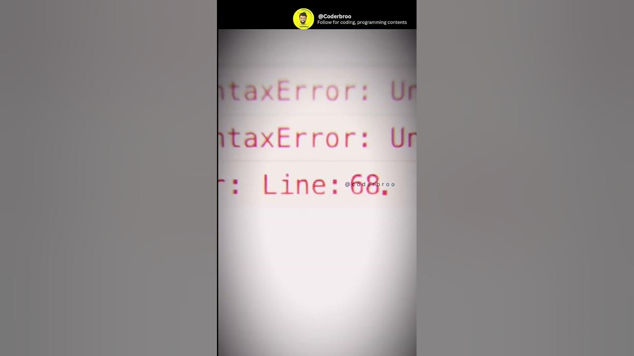 Syntax error in programming programmingtutorial codinglife 