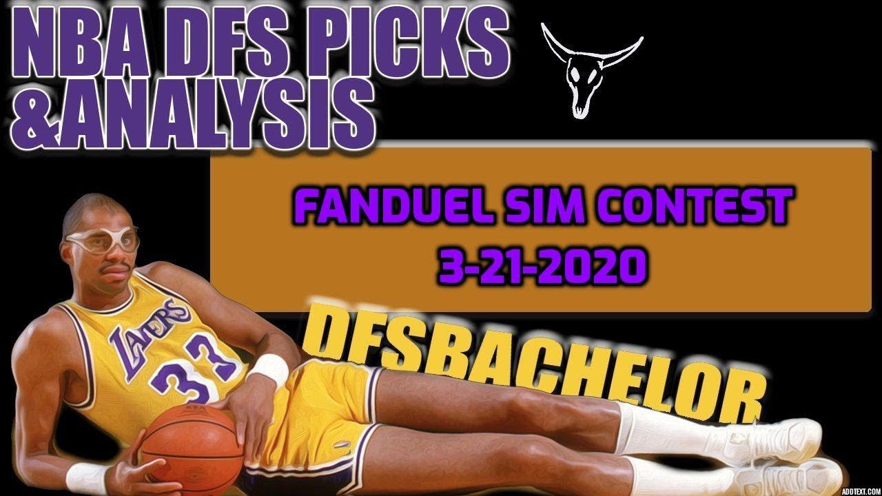 Fanduel NBA Simulation Picks - 3-21-2020 NBA DFS Picks ...